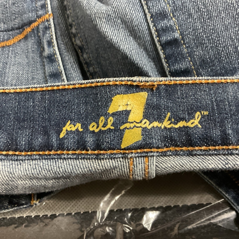 VTG Seven 7 For All Mankind Bootcut Western Rugged Jeans 32 x 26 Blue Dark Wash - Picture 12 of 16